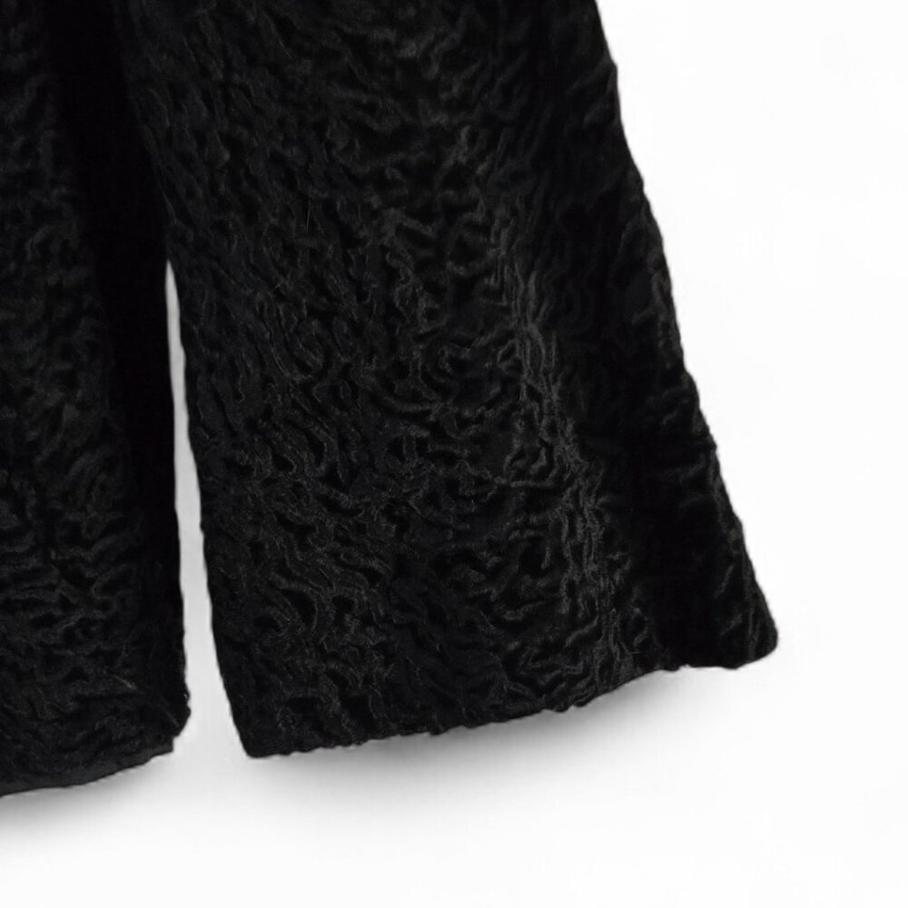 Vintage Abraham & Straus Fur Collar Coat Women's Crushed Velvet Union Made M/L - Picture 4 of 9